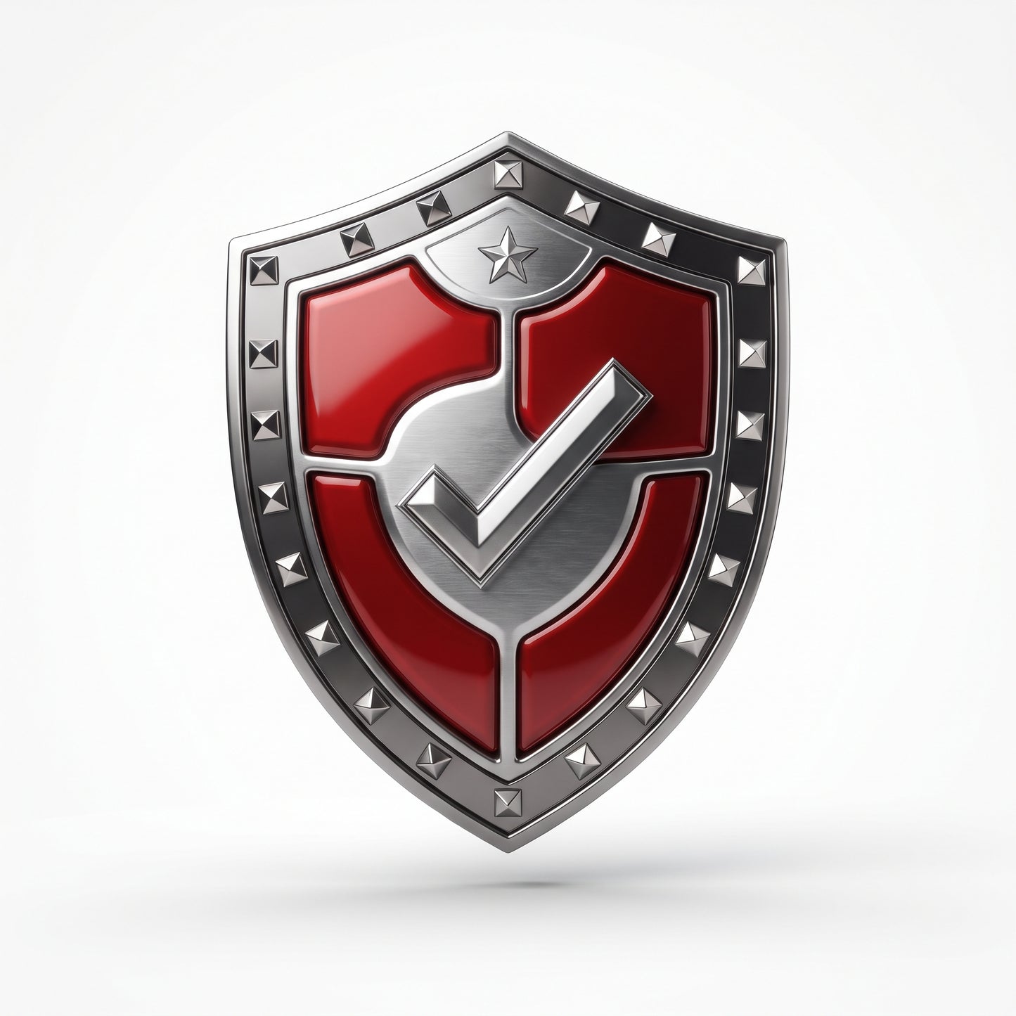 Shipping Protection — studded metal shield badge